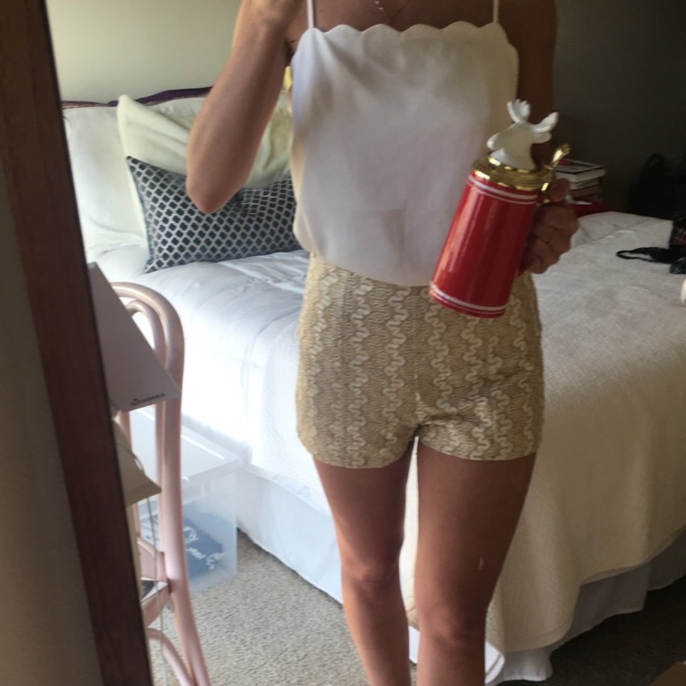 Mustard Seed Gold Lace Shorts